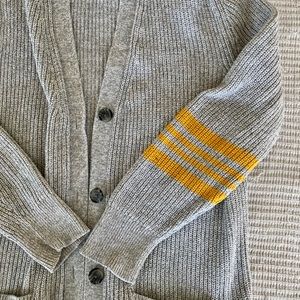 Old Navy cardigan grey with yellow stripes